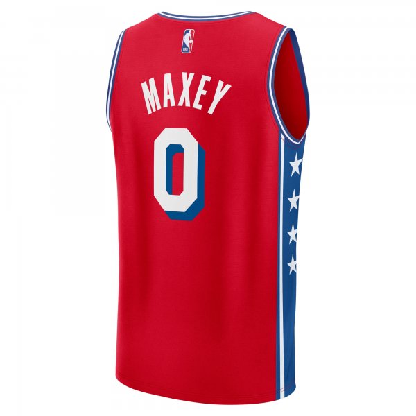 Men's Philadelphia 76ers Tyrese Maxey Fanatics Red Fast Break Replica Player Jersey - Statement Edition