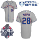 New York Mets #28 Daniel Murphy Grey Cool Base W/2015 World Series Patch Stitched MLB Jersey