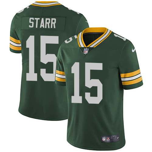 Nike Green Bay Packers #15 Bart Starr Green Team Color Men's Stitched NFL Vapor Untouchable Limited Jersey