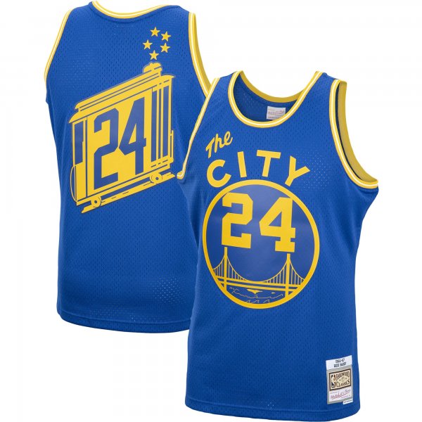 Men's Golden State Warriors Rick Barry Mitchell & Ness Royal 2001/02 Hardwood Classics Swingman Jersey