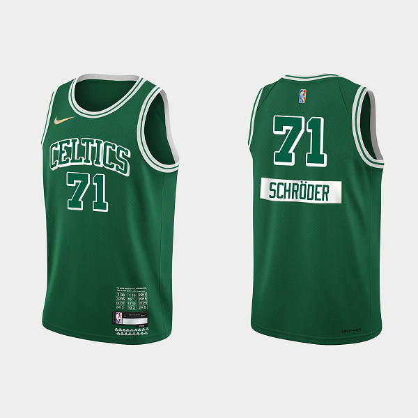 Men's Nike Boston Celtics #71 Dennis Schroder 75th Anniversary City Edition Green NBA Jersey