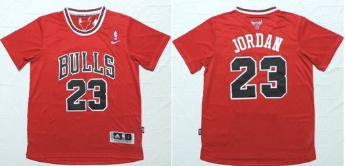 Men's Chicago Bulls #23 Michael Jordan Red Short Sleeve Stitched NBA Jersey