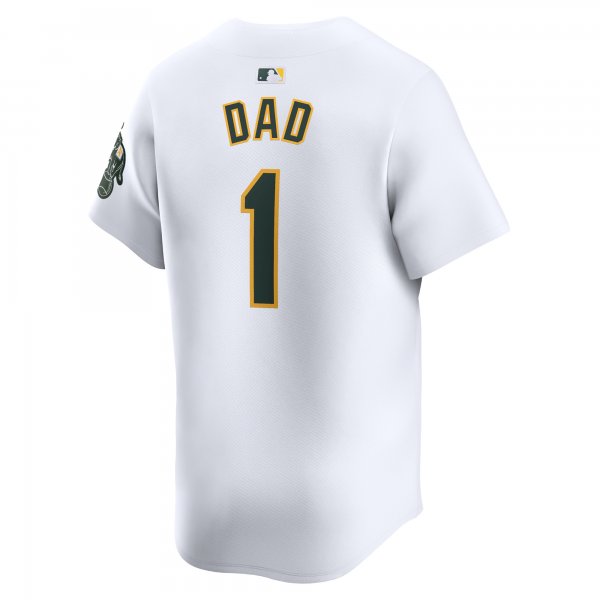 Men's Oakland Athletics Nike White #1 Dad Home Limited Jersey