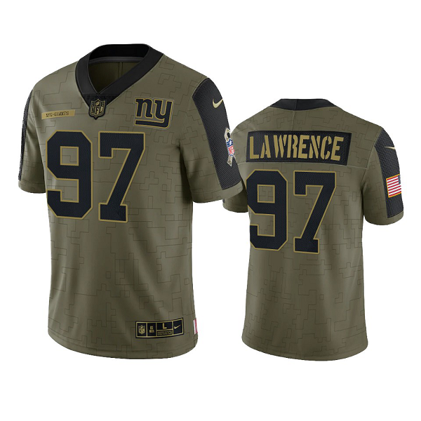 New York Giants Dexter Lawrence Olive 2021 Salute To Service Men's Limited NFL Jersey