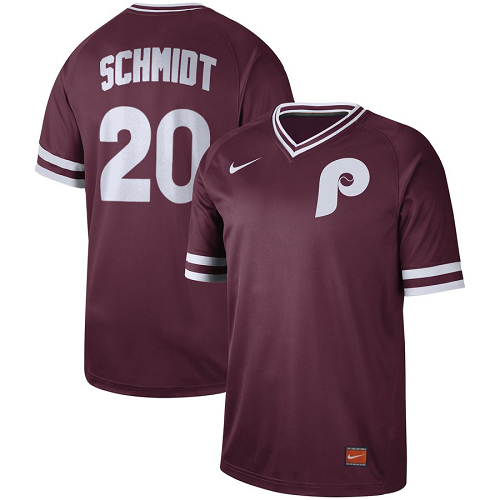 Men's Nike Philadelphia Phillies #20 Mike Schmidt Cooperstown Collection Legend V-Neck Jersey