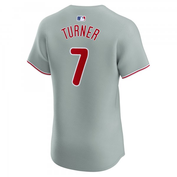 Men's Philadelphia Phillies Trea Turner Nike Gray Road Elite Player Jersey