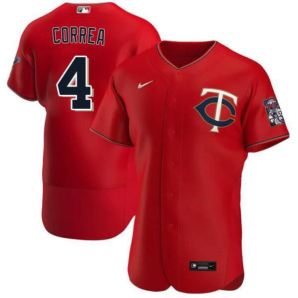 Youth Minnesota Twins #4 Carlos Correa Alternate Player Red MLB Jersey