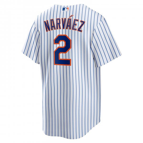 Men's New York Mets Omar NarvÃÂ¡ez Nike White Home  Replica Player Jersey