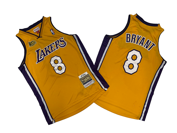 Men's Los Angeles Lakers #8 Kobe Bryant Yellow 2000-01 Mitchell and Ness Stitched NBA Jersey