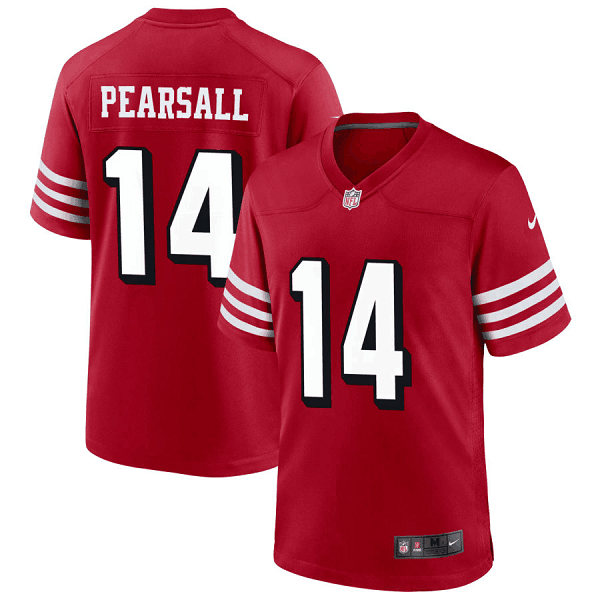 Men's San Francisco 49ers #14 Ricky Pearsall Nike Scarlet 2024 NFL Draft First Round Pick Player Limited NFL Jersey