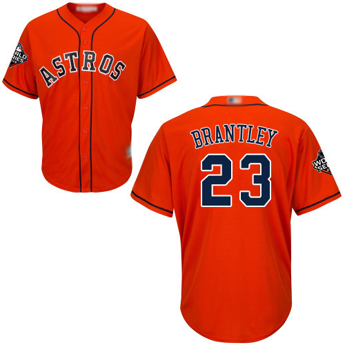 Women's Houston Astros #23 Michael Brantley Orange New Cool Base 2019 World Series Bound Stitched MLB Jersey